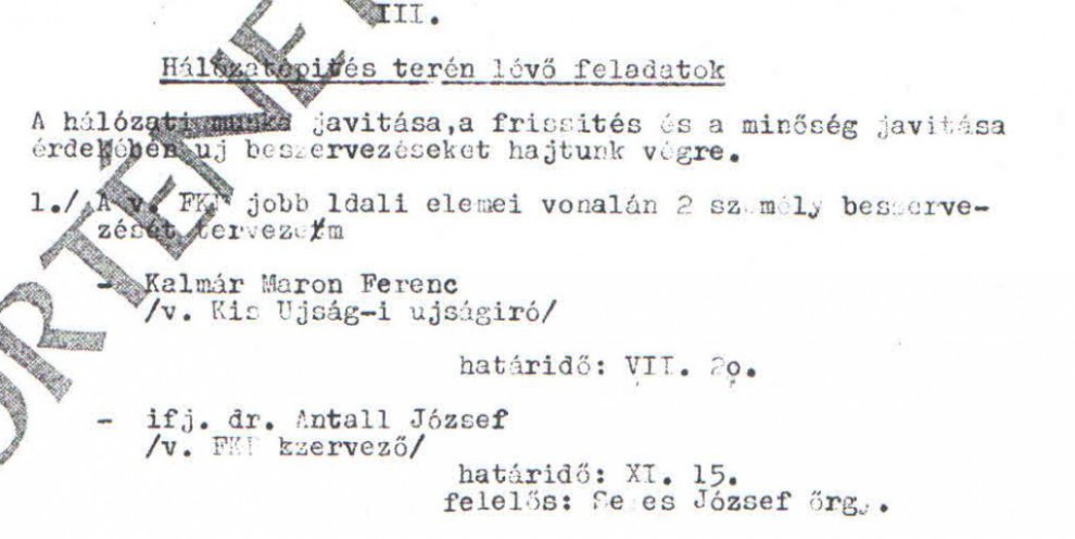 Antall József a célkeresztben / Az ABTL iratának másolata a Hamvas Intézet archívumából