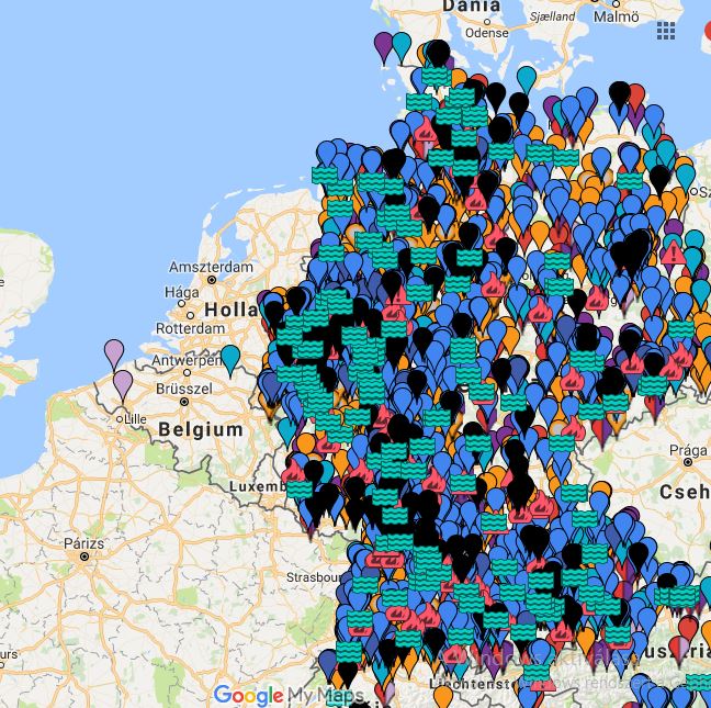 Csak olyan bűncselekményeket jelöltek meg a térképen, amit elhallgat a német rendőrség