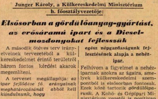 Junger Károly – minisztérium alkalmazottként / Forrás: Esti Budapest, 1956