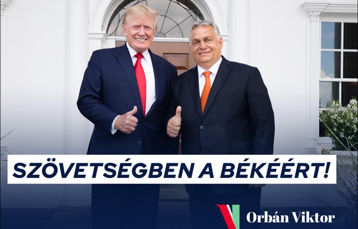Államférfiak egymás mellett: Donald Trump korábbi amerikai elnök és Orbán Viktor magyar mininszterelnök. Forrás: Orbán Viktor hivatalos Facebook-oldala