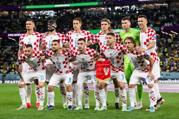 A horvát válogatott a brazilok elleni negyeddöntő előtt. Fotó: a FIFA hivatalos, világbajnoki Twitter-fiókja